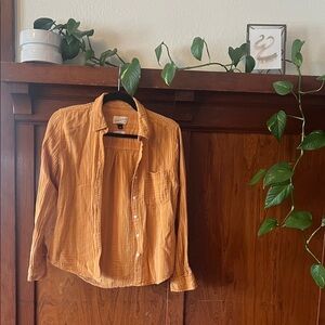 Universal Thread Yellow White Striped 100% Cotton Shirt
